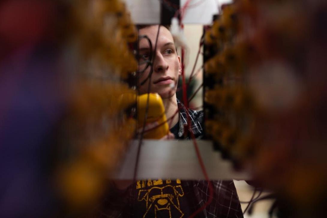 Student working in the Amped Lab